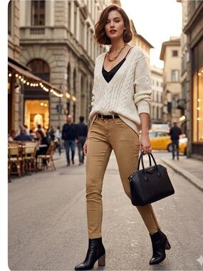 Gap 1969 Light Brown Stretch Skinny Zipper Ankle Legging Jeans   Size 31